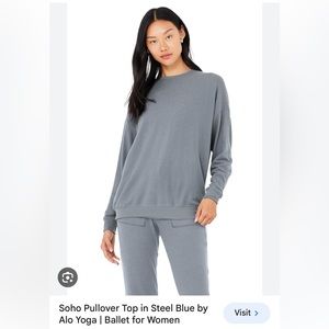 Alo soho pullover steel blue XS